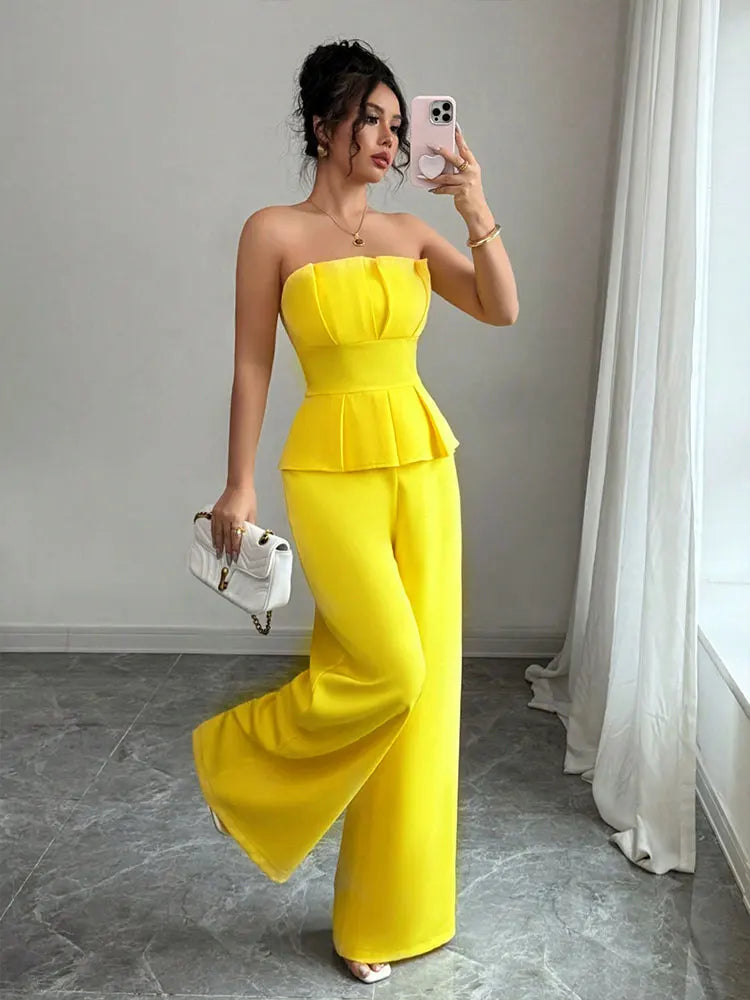 Women's Vest Trousers Tow Piece Summer New Fashion Streetwear Zippers Crop Top Casual Slim Trousers Solid Sexy Backless Clothing