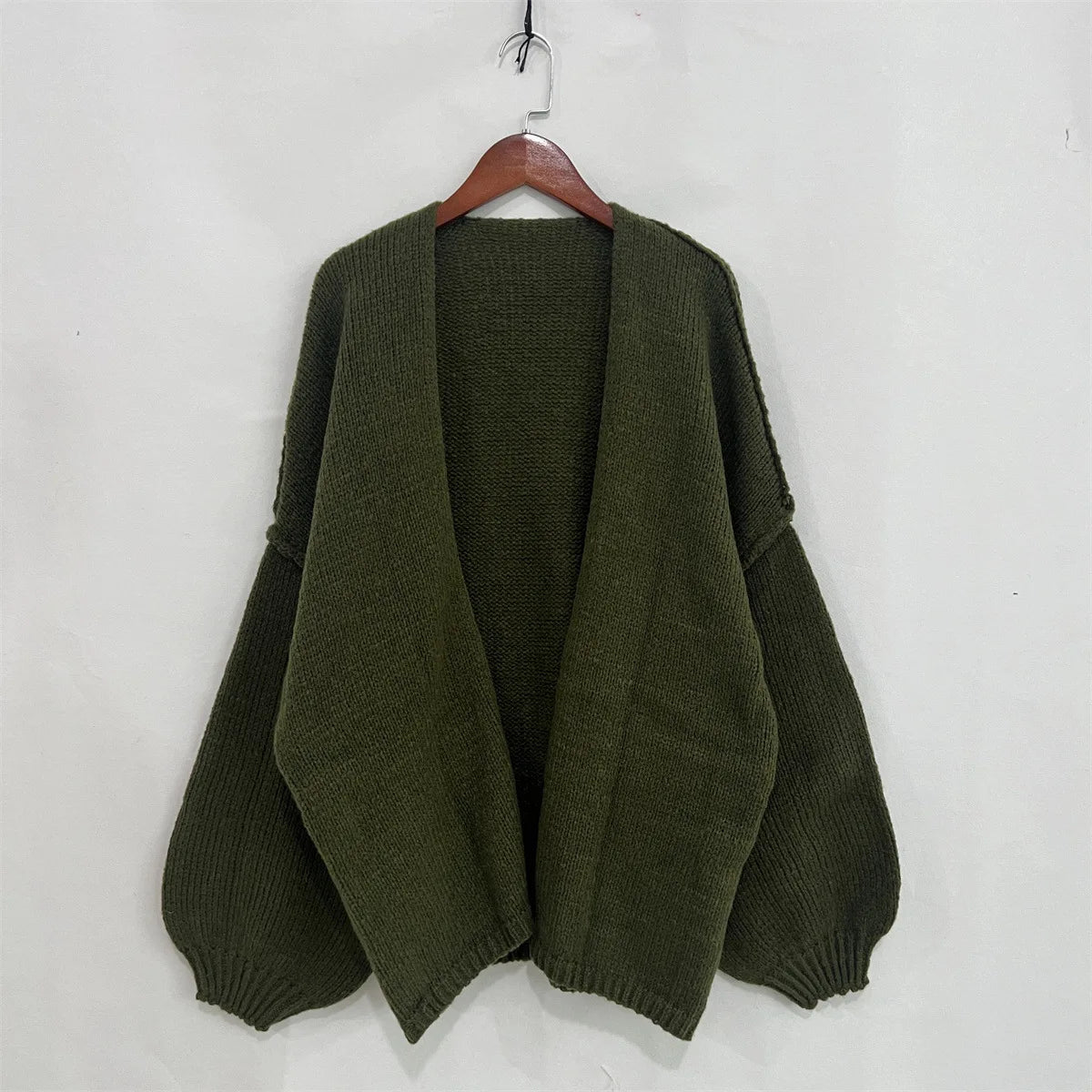 Autumn Winter New Casual Knitted Sweater Cardigan Jacket Loose Long Sleeve Solid Color Mid-length Sweater Women Cardigan Jacket