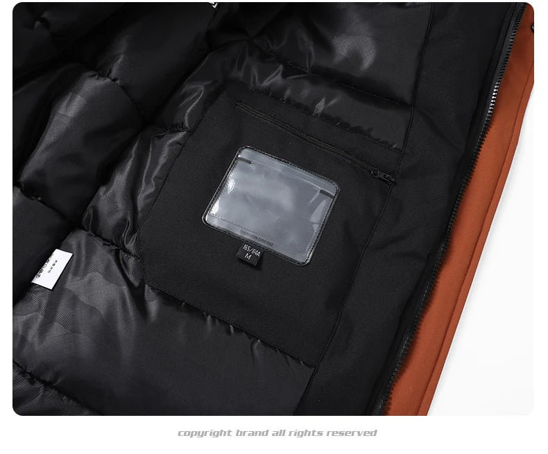 Men's Fishing Jacket  Mountain Climbing Coat Men Thickened Hooded Coat New Winter Loose Men Simple and Fashionable Work Jacket