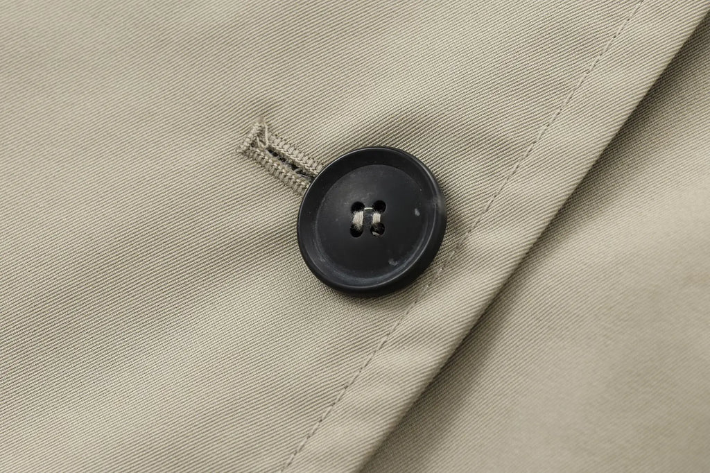 DiYiG WOMAN 2024 Autumn New Fashion Short Trench Coat Retro Long Sleeve Button Casual Outerwear Chic Overcoat