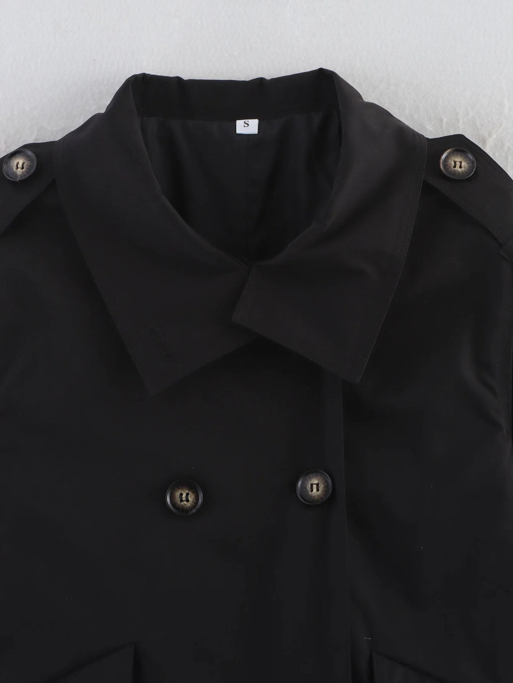 Trench Lady Coat Long Sleeve Coats Woman Jackets Casual Black Urban Classic Elegant New Denim Solid Cropped Outerwears