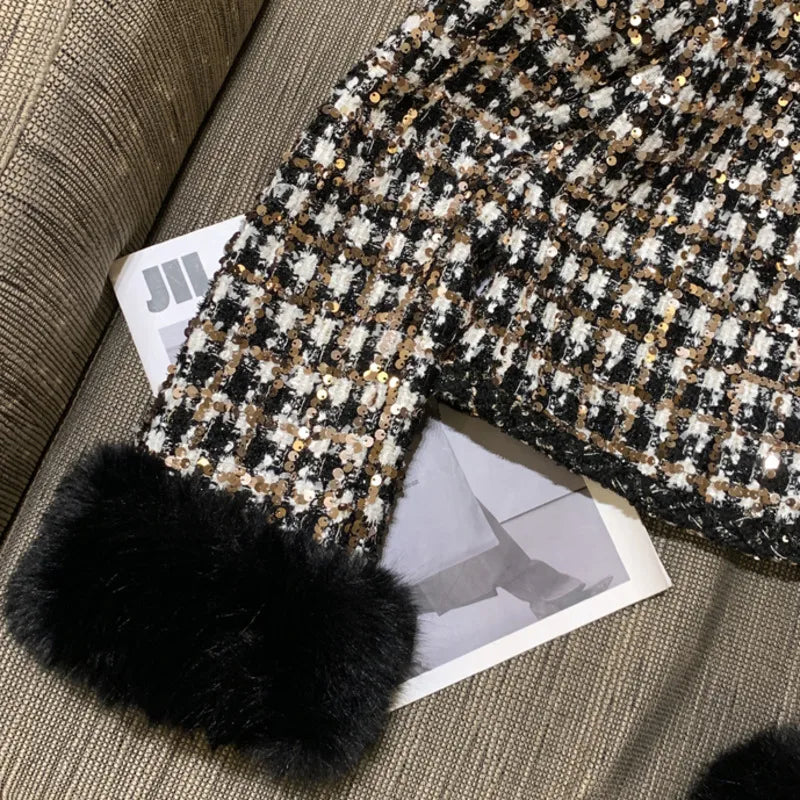 2024 autun winter Lady Short Coats For Women Casual Tweed Jackets Elegant Fashion Outerwears Chaquetas Casaco abrigos de mujer