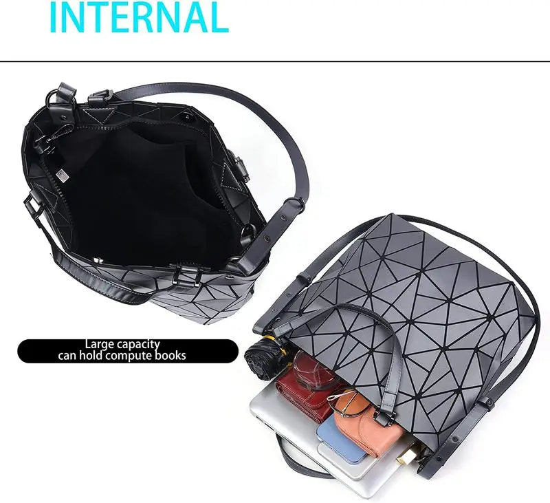 Handbags Bags For Women 2025 Designer Luxury Tote Bucket Bag Fashion Geometric Crossbody Shoulder Messenger Hand Bag Silver