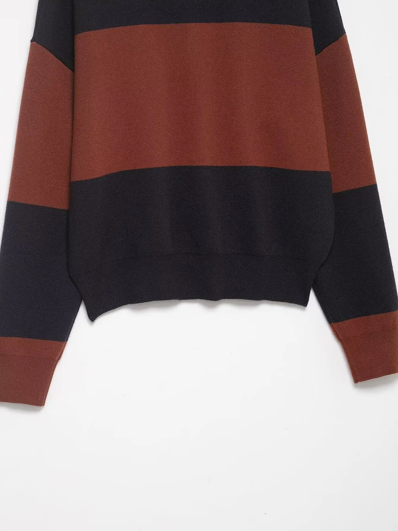 Pullover Sweater Women's Autumn 2025 New Fashion Loose Polo neck Knit Tops Women's Autumn Striped Elegant Warm Youth Sweater