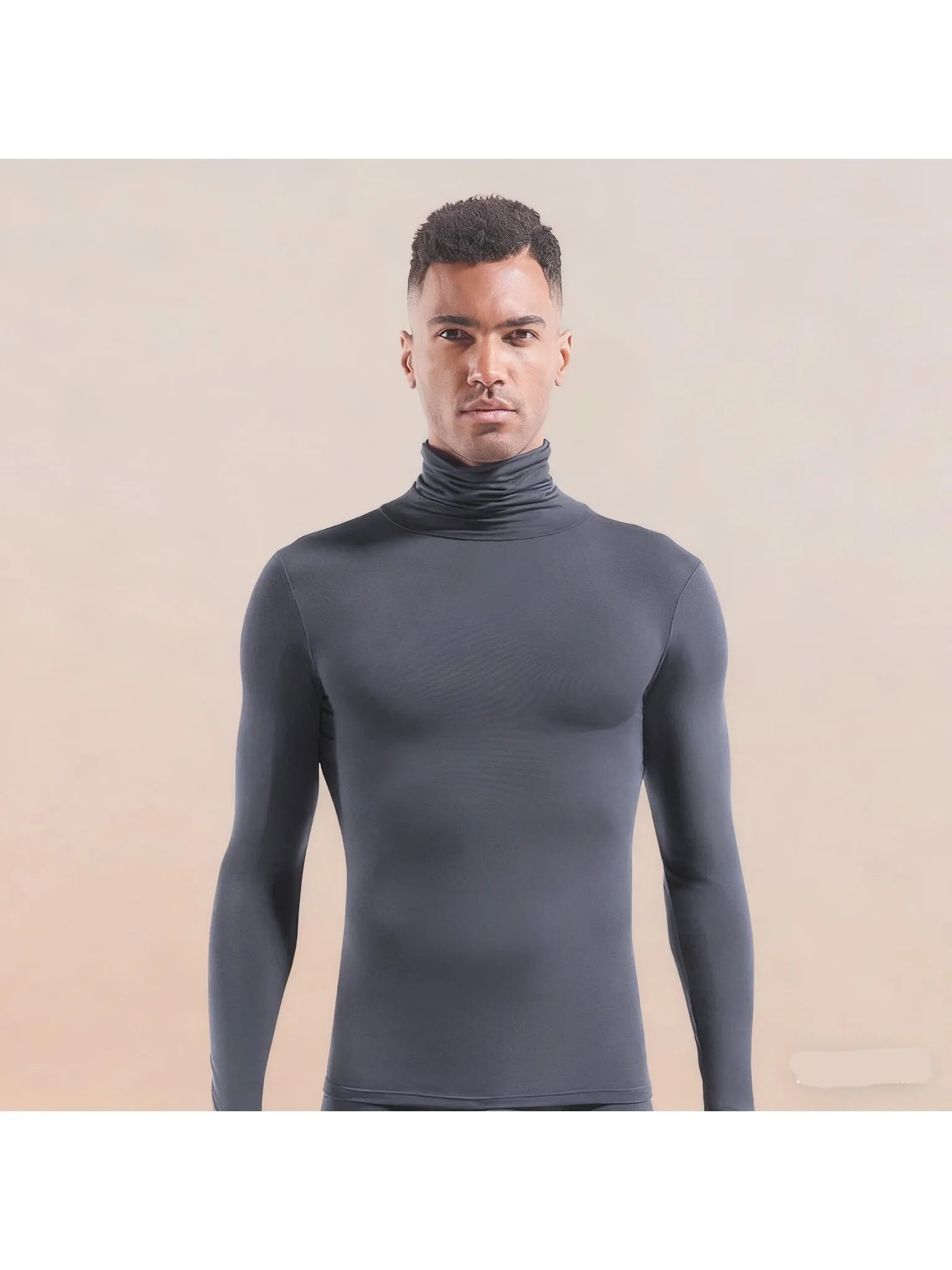 Winter Thermal Underwear Men High Collar Modal Plain Undershirts Man Warm Turtleneck Pullover Long Sleeve Tops Clothes Termico