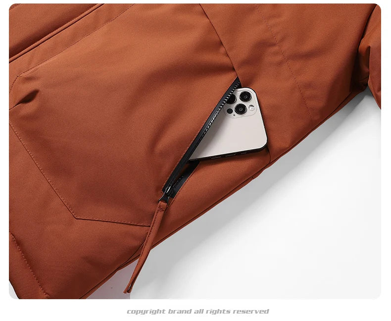 Men's Fishing Jacket  Mountain Climbing Coat Men Thickened Hooded Coat New Winter Loose Men Simple and Fashionable Work Jacket