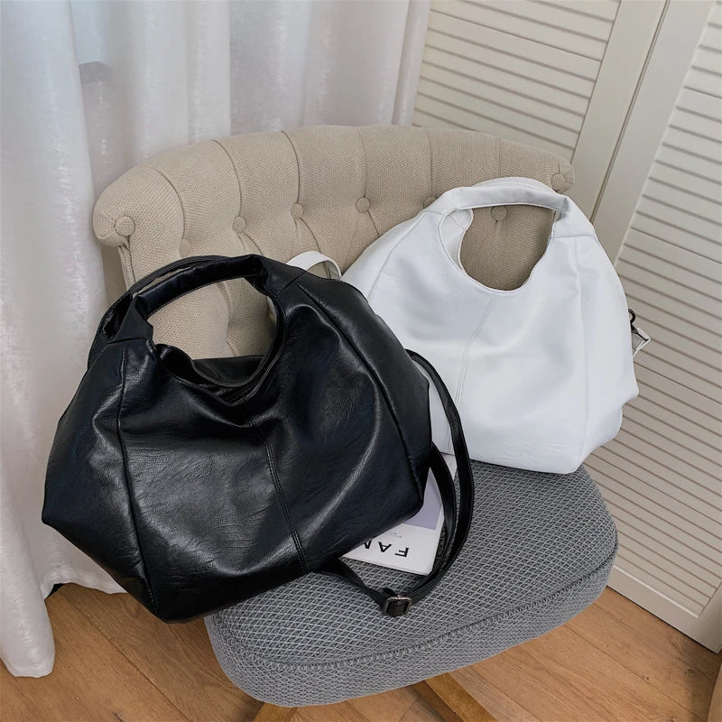 Fashion Women Handbags Female Large Shoulder Bags For Travel Weekend Shopping Feminine Bolsas Soft Leather White Messenger bag