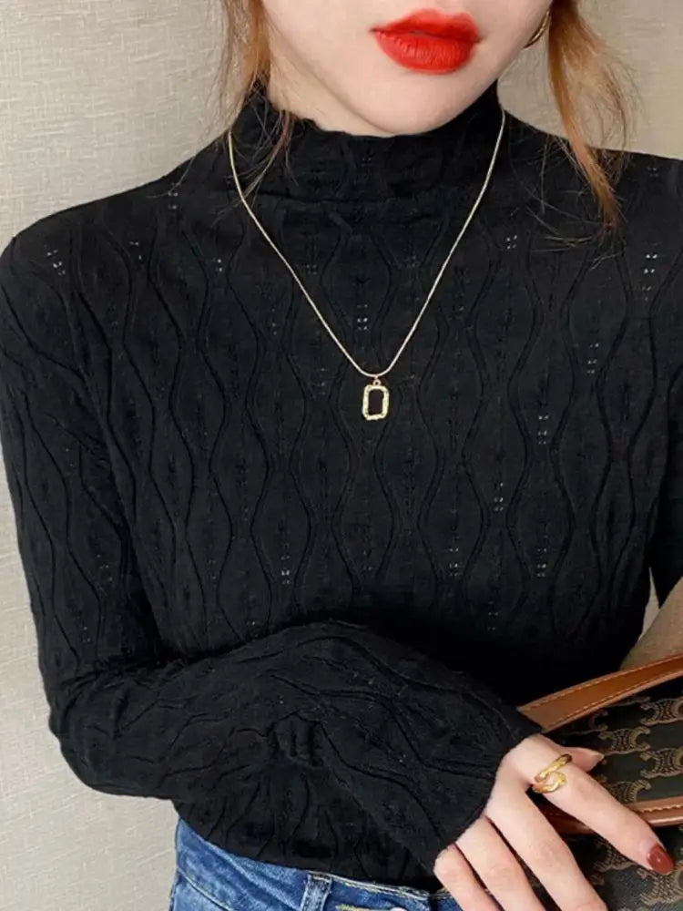 Cashmere Turtleneck Women Sweaters 2025 Autumn Winter Warm Pullover Slim Tops Knitted Sweater Jumper Soft Pull Female