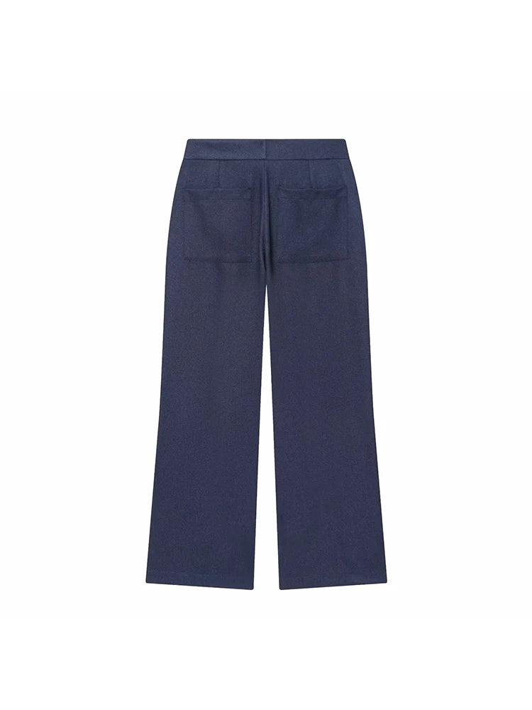 Women Winter  Autumn New Products Women's Clothing Long-sleeved Lapel Short Jacket Top Edge Straight Leg Pants Suit