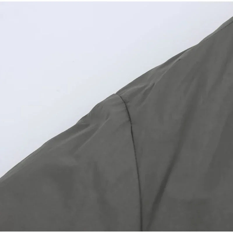 Casual Gray Lace Up Coat Women Cotton V-neck Luxury Pocket 2025 Autumn Thick Jackets Female Chic Street All-match Outwear Tops