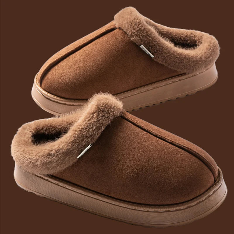 Women's Winter Slippers Non-Slip Indoor House Shoes, Plush Fleece Lined Warm Cotton Slippers with Soft Sole for Home Comfort
