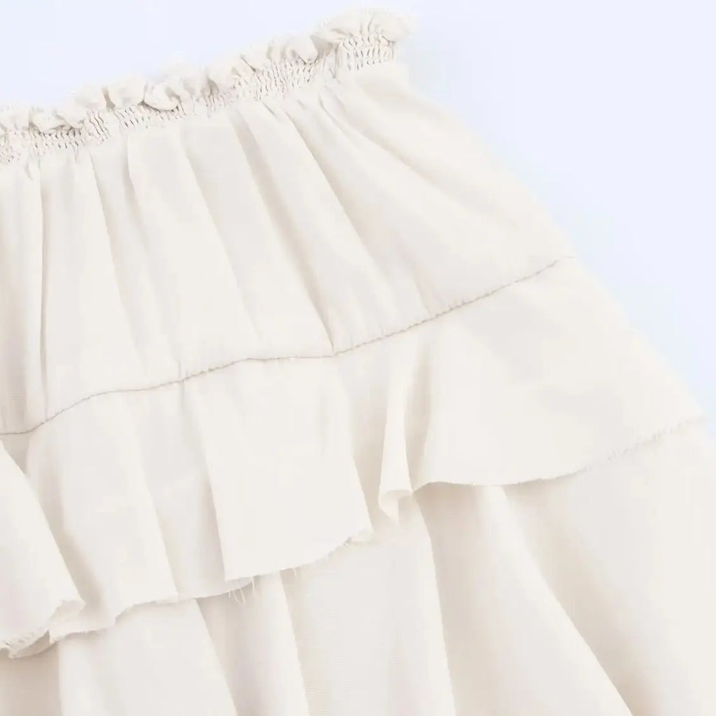 2025 WOMAN Fashion European and American Style Summer New Collection Stacked Decoration Versatile High Waist Skirt Mujer