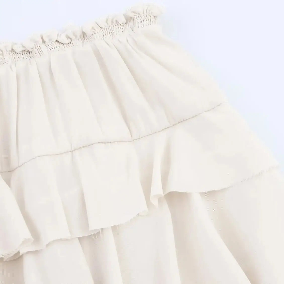 2025 WOMAN Fashion European and American Style Summer New Collection Stacked Decoration Versatile High Waist Skirt Mujer