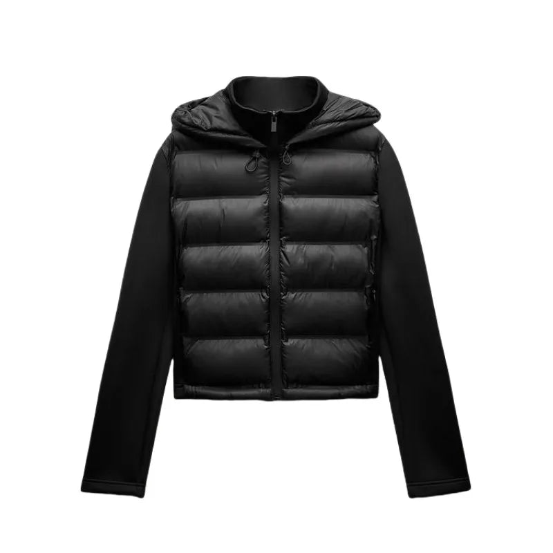 2025 Winter New Arrival  Women's Lightweight Warm Down Jacket with Long Sleeves and Zippered Hooded Sports Coat 4391742