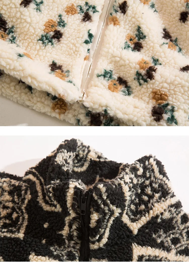 Winter Warm Lambswool Jacket for Men Fashion Stand Collar Zipper Loose Coat 2025 Leisure Hong Kong Style Coats Thickened Jackets