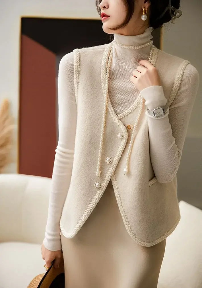 Vest for Women Clothes Fashion 2025 Black Insulated Sleeveless Wool Waistcoat Woman Cold Cheap Lightweight Padded Casual Elegant