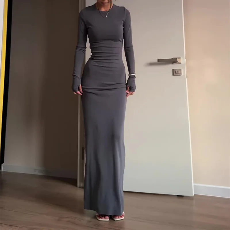 Women's Dress, Fashionable, Sexy, Tight Fitting, Hip Hugging, Comfortable, Solid Color, Long Style, Spring New Item