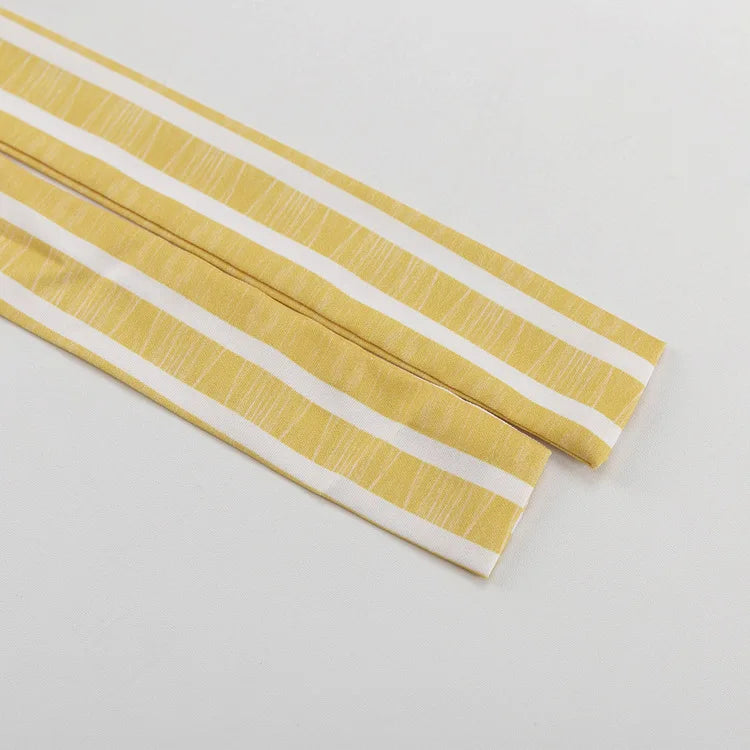 Women's Clothing 2025 Autumn New Striped Long-sleeved Loose Lace Top High Waist Trousers Fashionable Casual Suit