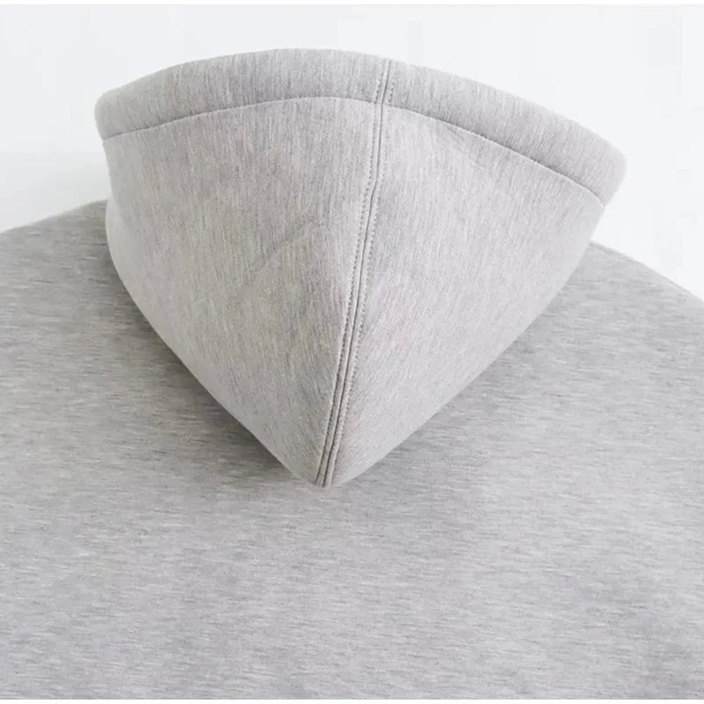 Women's Fashion Warm Hooded Jacket Fall and Winter Gray Long Sleeve Pocket Zipper Jacket Commuter Casual Women Jacket