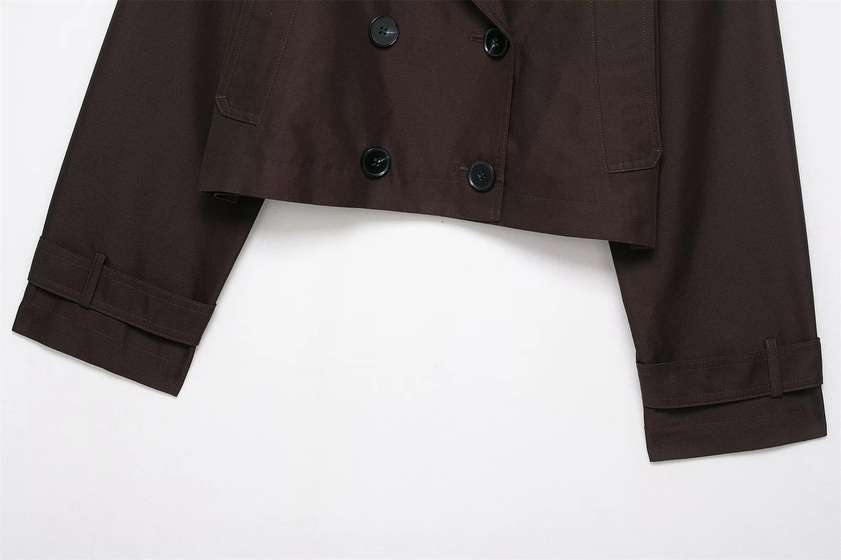 Women's Double-Breasted Short Trench Coat Fashion 2025 New Style Elegant Outerwear for Ladies