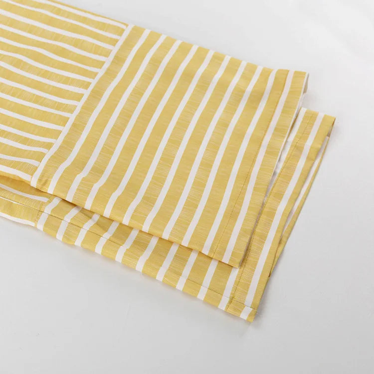 Women's Clothing 2025 Autumn New Striped Long-sleeved Loose Lace Top High Waist Trousers Fashionable Casual Suit