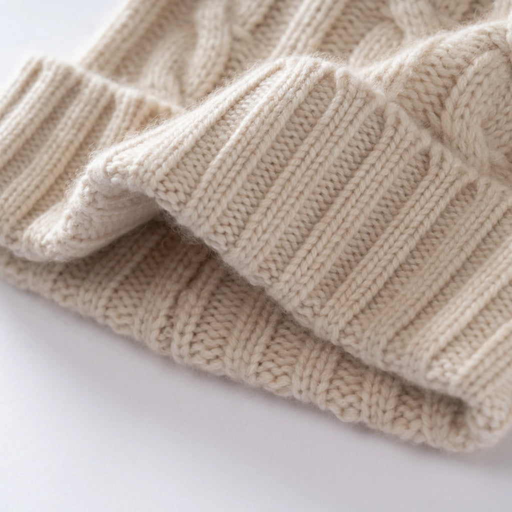 Cashmere Hat For Women/Men Winter New Thickened Fashion Solid Twisted Knitted Beanies Hats Casual Unisex Outdoor Soft Warm Caps