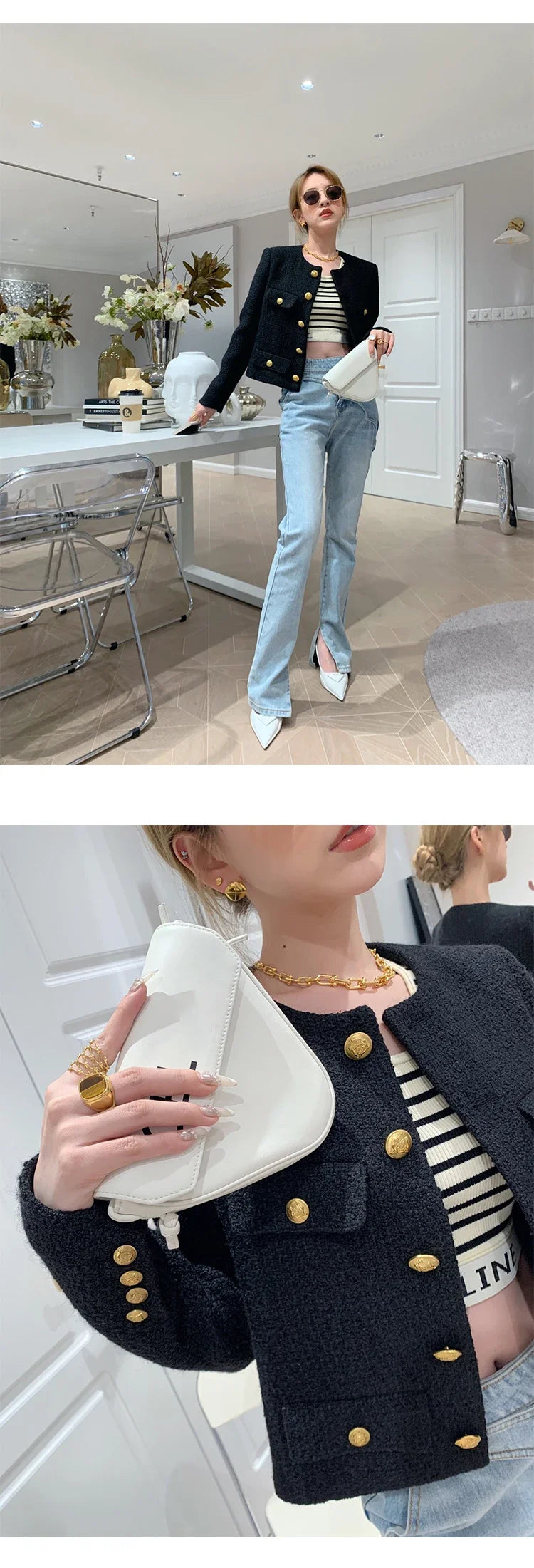 Coat Women Winter Jacket New Autumn and Winter Korean Women's Single-breasted High-quality Chic Tweed Retro Top Coat Women 2024