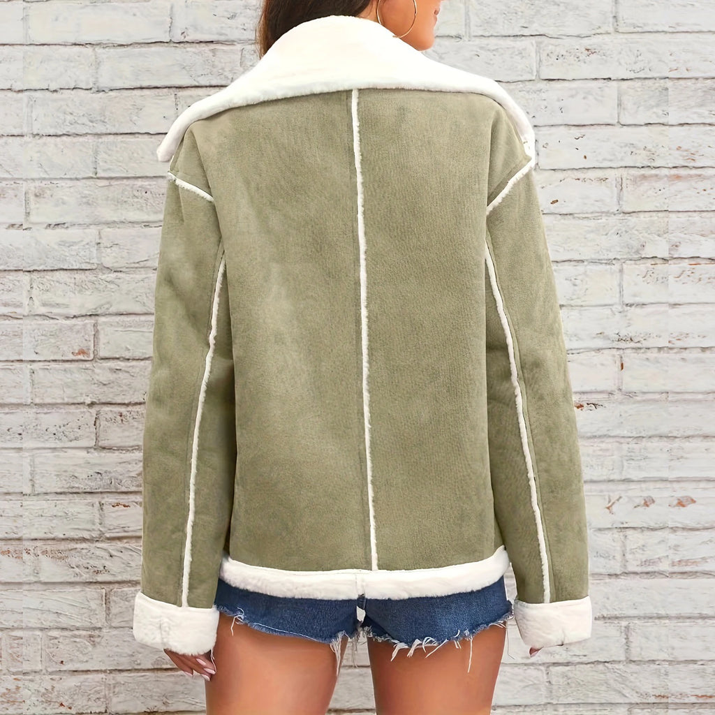 Women's New Coat Autumn Winter Fashion Lapel Thin Plush Short Jacket Trendy fashion Biker Retro Style Cropped Coat Streetwear