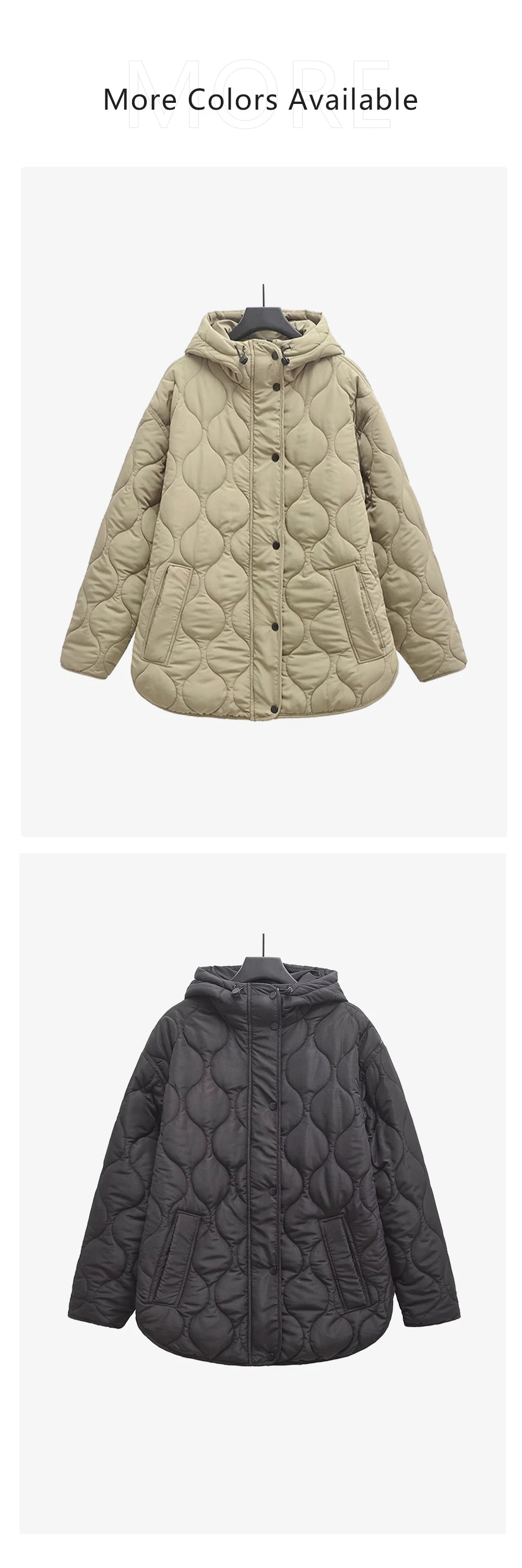 Women's Coat Cotton Robe Long Sleeve Solid Color with Hat and Pocket Autumn New Coat Cotton Robe