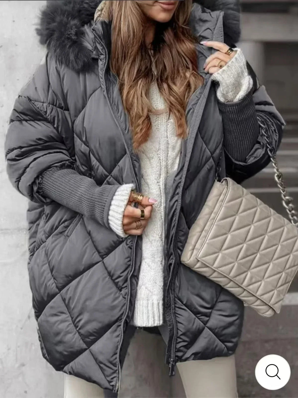Winter Women Long Sleeve Warm Thickened Coats Fashion Temperament Hooded Zipper Commuter Wind Women's Coat Cotton-padded Jacket