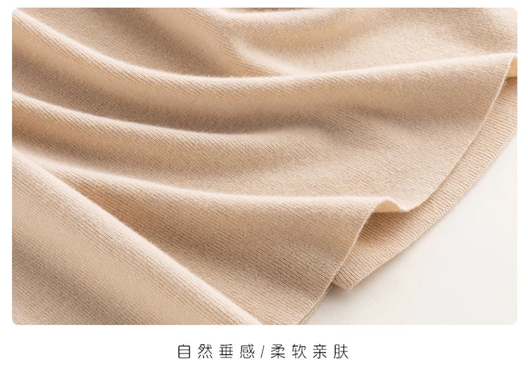 Cashmere Skirt Knitted Skirt Half Skirt, Double Pocket A-Line Skirt Skirts Plus Size Women Long Elegant Dress Women Clothing