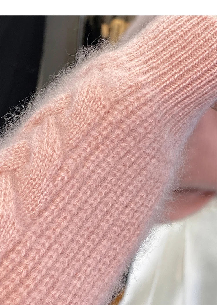 Cashmere Sweater Women's 2023 Autumn/Winter New Knitted Half High Collar Pullover 100% Wool Loose Korean Fashion Luxury Top