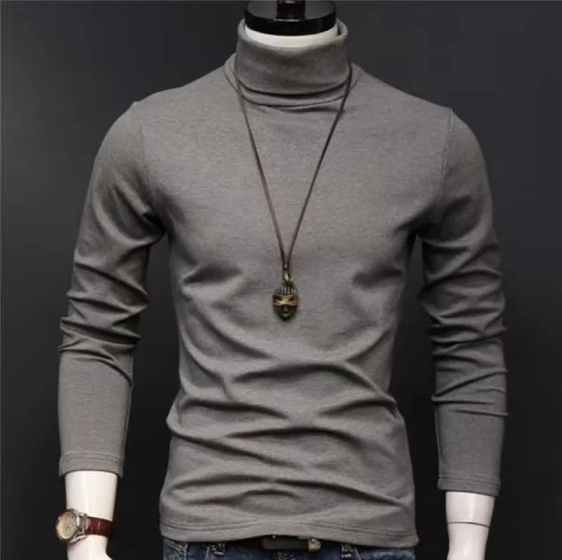 Winter Thermal Underwear Men High Collar Modal Plain Undershirts Man Warm Turtleneck Pullover Long Sleeve Tops Clothes Termico