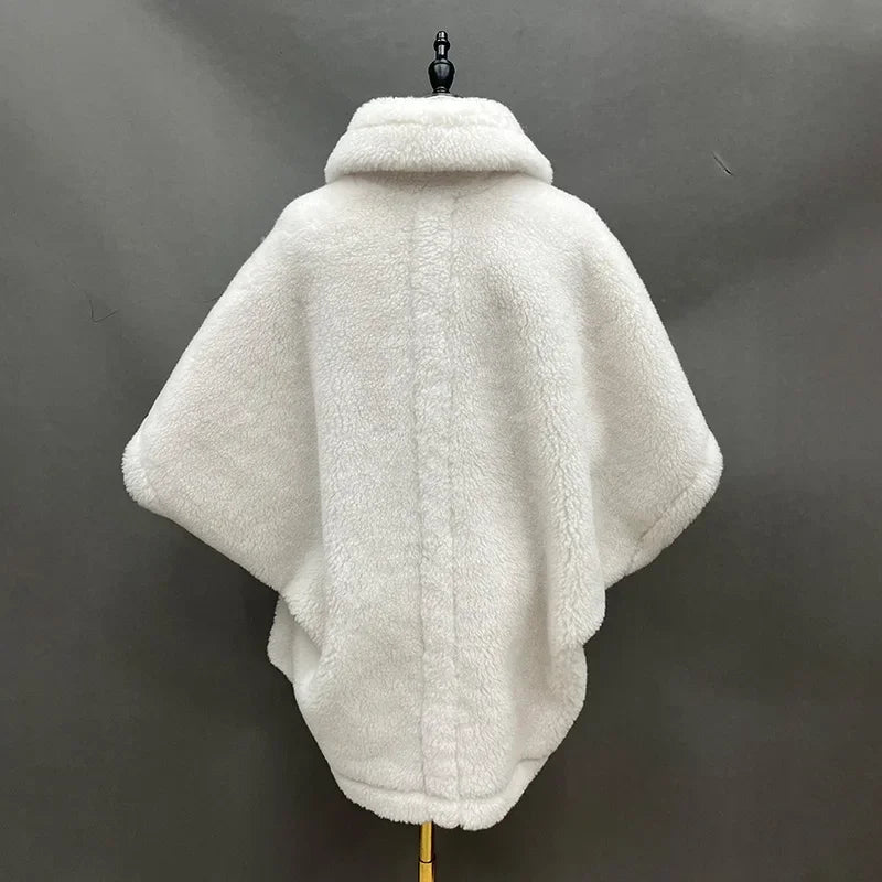 Reality Fur Coat Wool Cloak Fashion Sheep Wool Jacket Winter Real Fur Woolen Women Fashion Teddy Lady Streetwear Warm Overcoat
