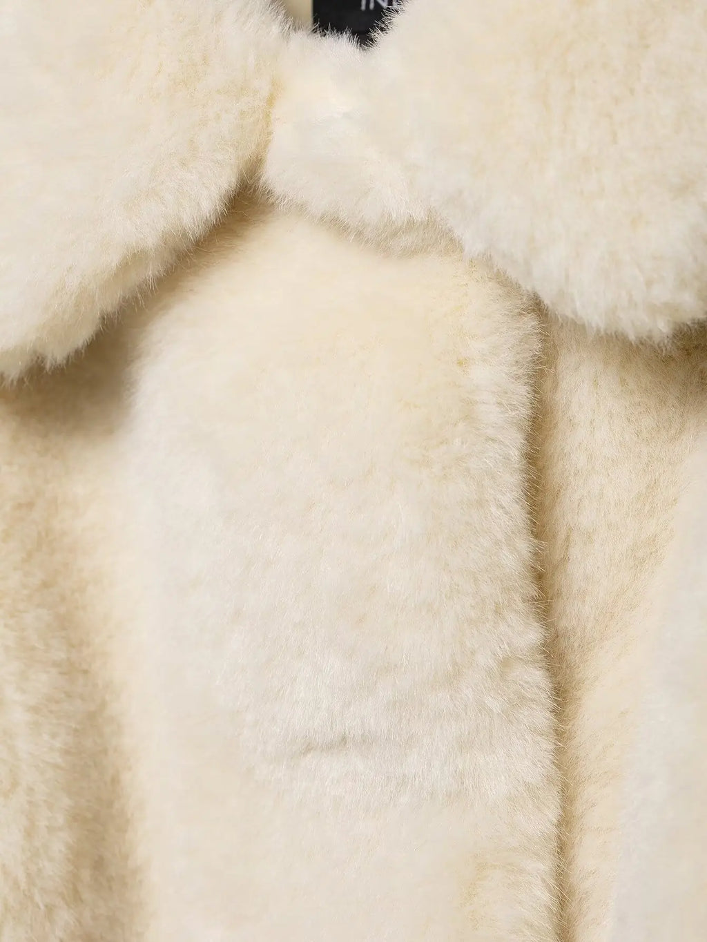 HH Winter Elegant Women Belted Artificial Fur Effect Coat Female Single Breasted Long Sleeve Loose Warm Faux Fur Jacket Outwear