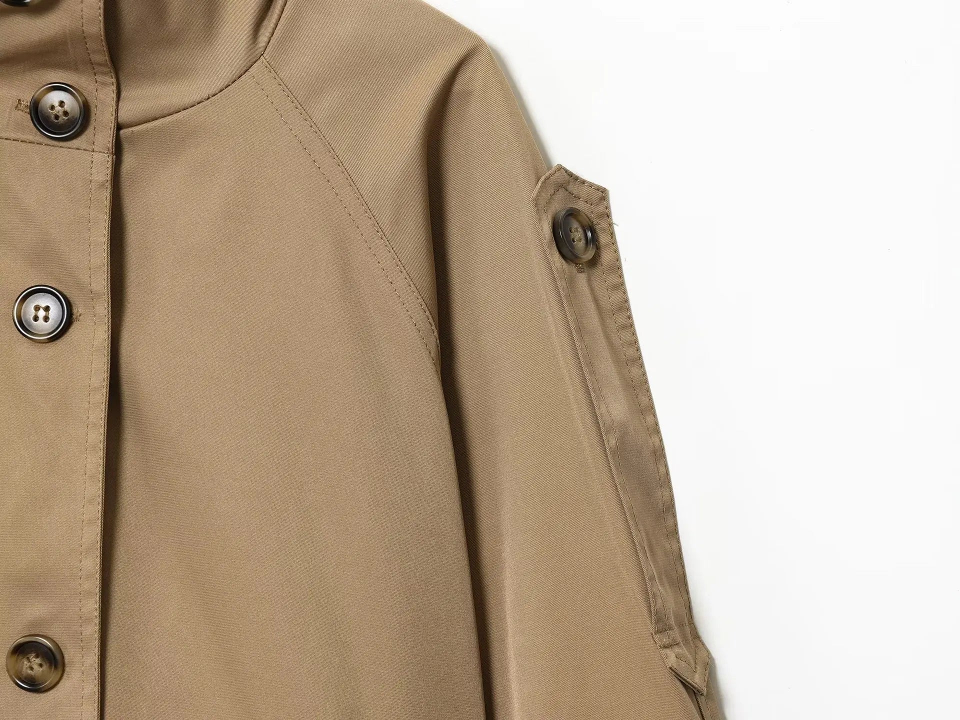 Women's Loose Motorcycle Jacket Stand-up Collar Long-sleeved Double-breasted Pocket Solid Color Cropped Overcoat New Chic Jacket