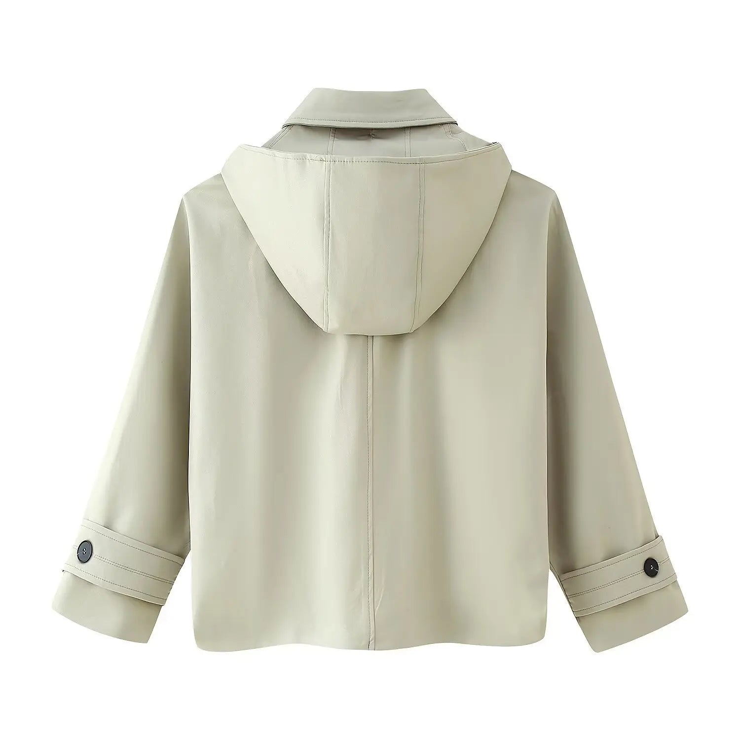 Women Casual Loose Solid Hooded trench coat 2025 Autumn Women Lapel Single Breasted Jacket Windbreaker Female Outwear