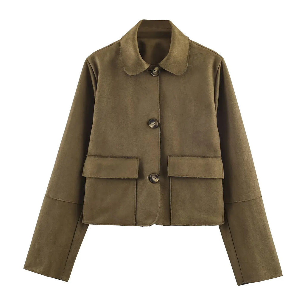 Women's Jacket 2025 New Arrival Women's Casual Fashion Short Jacket Single-Breasted Design