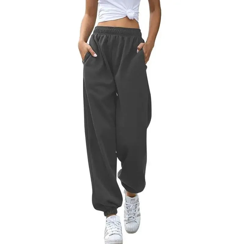 High Waist Casual Sporty Women's Pants Fashionable Home Wear Long Trousers Women's Loose Fit Sweatpants Versatile Trousers