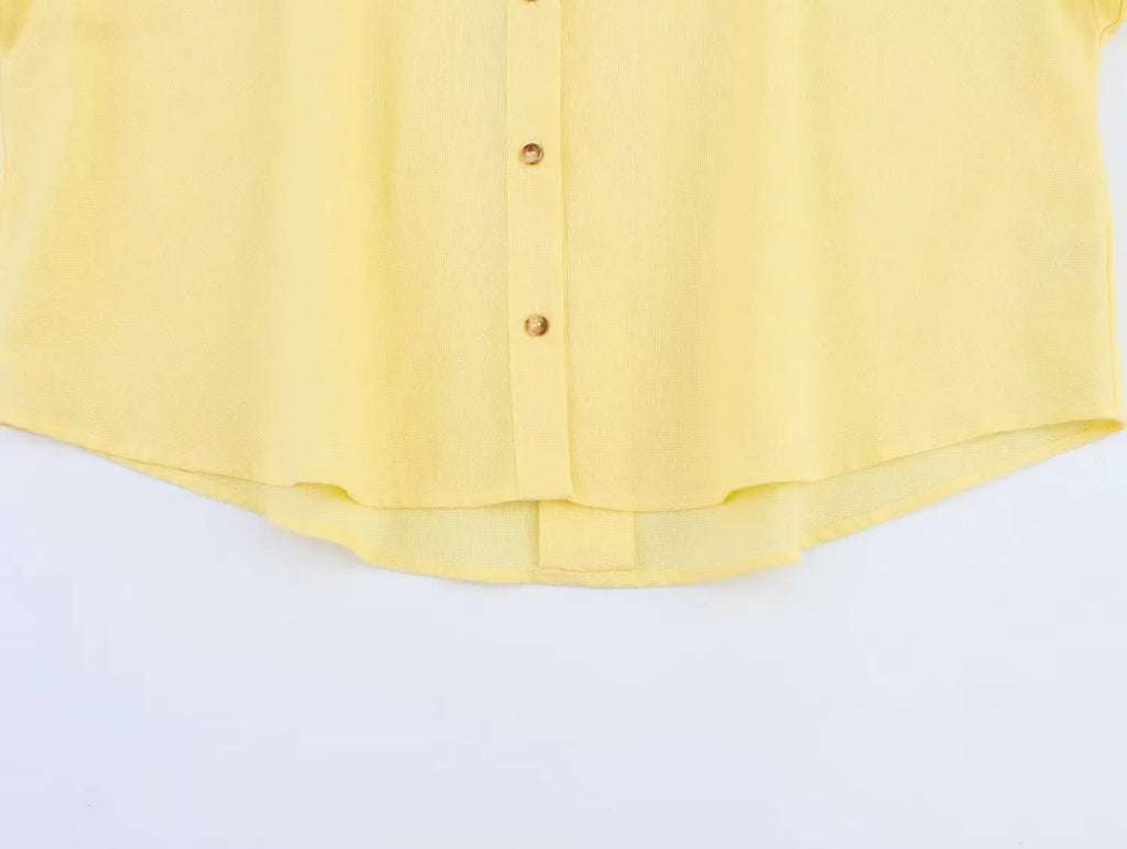 Women Fall Casual Loose Shirt Lapel Buttons Wide Sleeve Shirt 2025 New Spring Autumn Minimalist Holiday Versatile Shirt