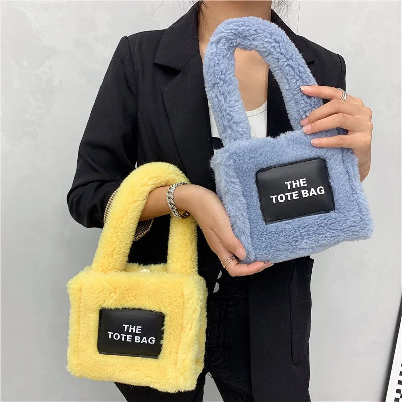 Tote Bag for Women Winter Designer Lamb Wool Fashion Letters Handbags Women's Luxury Shoulder Crossbody Bags Handbag Totes