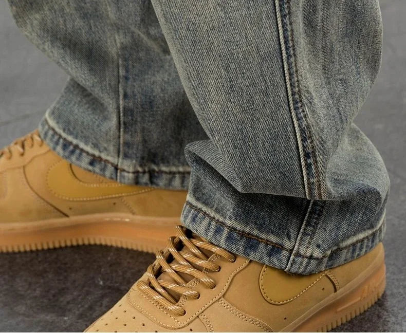 Men's Jeans Retro Cargo Trousers Straight Man Cowboy Pants Punk Washed Luxury Designer 2025 Trend Y2k Vintage Korean Style Baggy