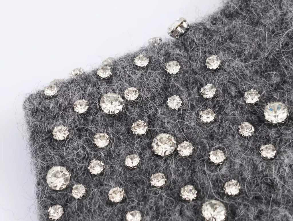 Women Vest 2025 Women Autumn New Fashion O-Neck Sleeveless Jewelry Decoration Pullover Women Elegant Hight Street Top