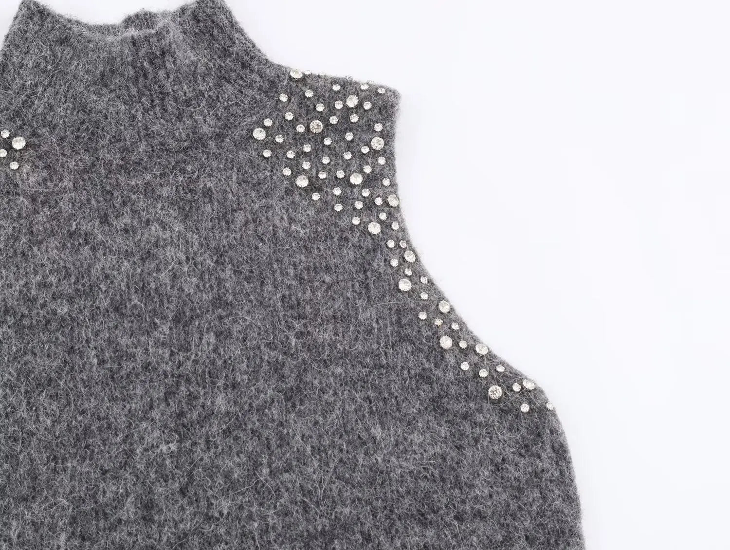 Women Vest 2025 Women Autumn New Fashion O-Neck Sleeveless Jewelry Decoration Pullover Women Elegant Hight Street Top