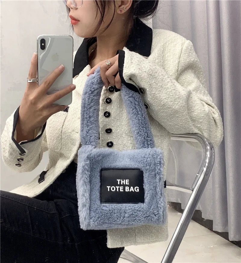 Tote Bag for Women Winter Designer Lamb Wool Fashion Letters Handbags Women's Luxury Shoulder Crossbody Bags Handbag Totes