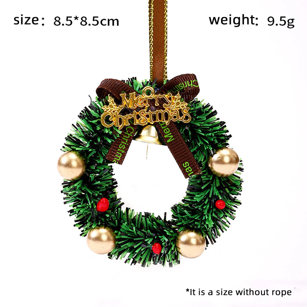 Christmas Tree Decorations Three-dimensional Ornaments Bells Atmosphere Window Display Hanging Decoration Mini Christmas Wreaths