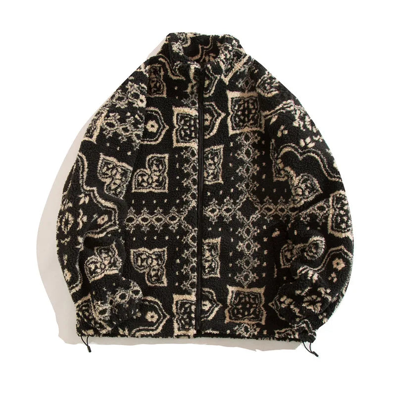 Winter Warm Lambswool Jacket for Men Fashion Stand Collar Zipper Loose Coat 2025 Leisure Hong Kong Style Coats Thickened Jackets