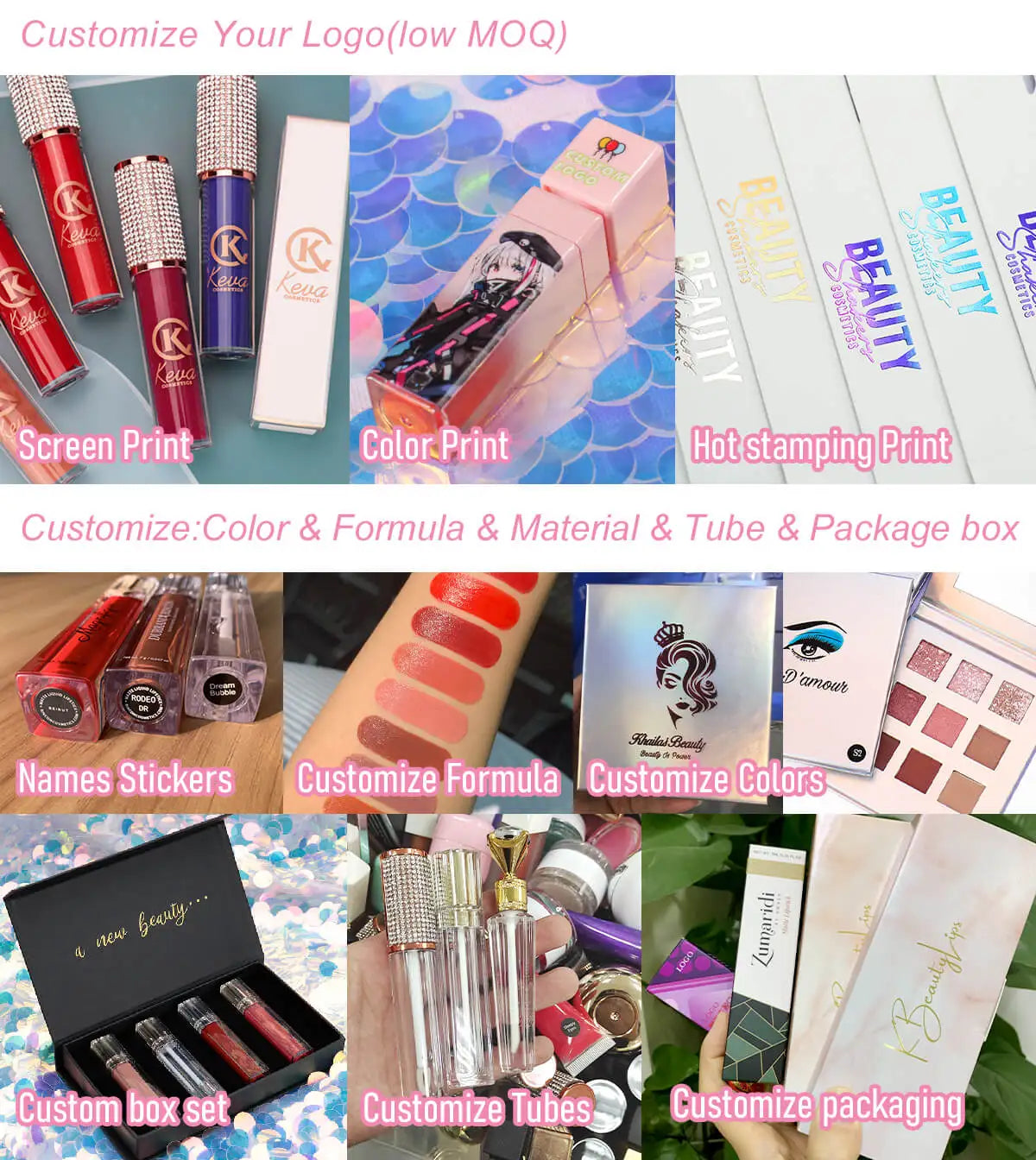 Wholesale Lip Gloss With Led Light And Mirror Private Label Lipstick Liquid Shiny Colors Lipgloss Your Own Brand Makeup Bulk
