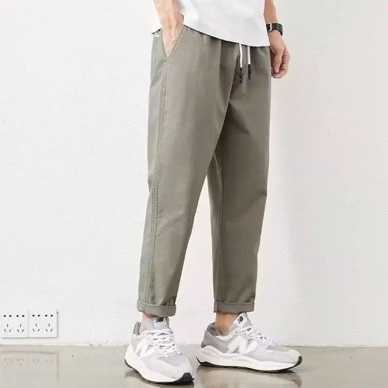 2025 New Spring and Autumn Work Clothes Straight Loose Hammer-shaped Pure Cotton Casual Pants for Men