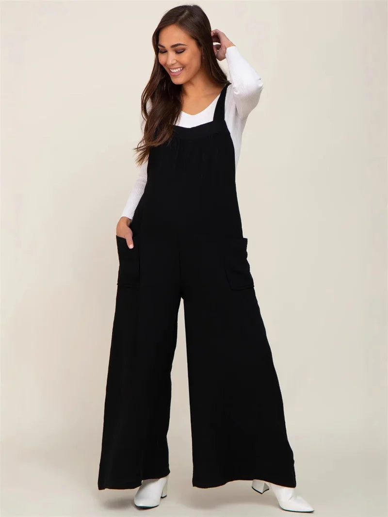 Maternity Clothes Cargo Pants Pregnant Women Clothing Wide-leg Overall Lace-up Mother Trousers Casual Maternity Workwear Pants
